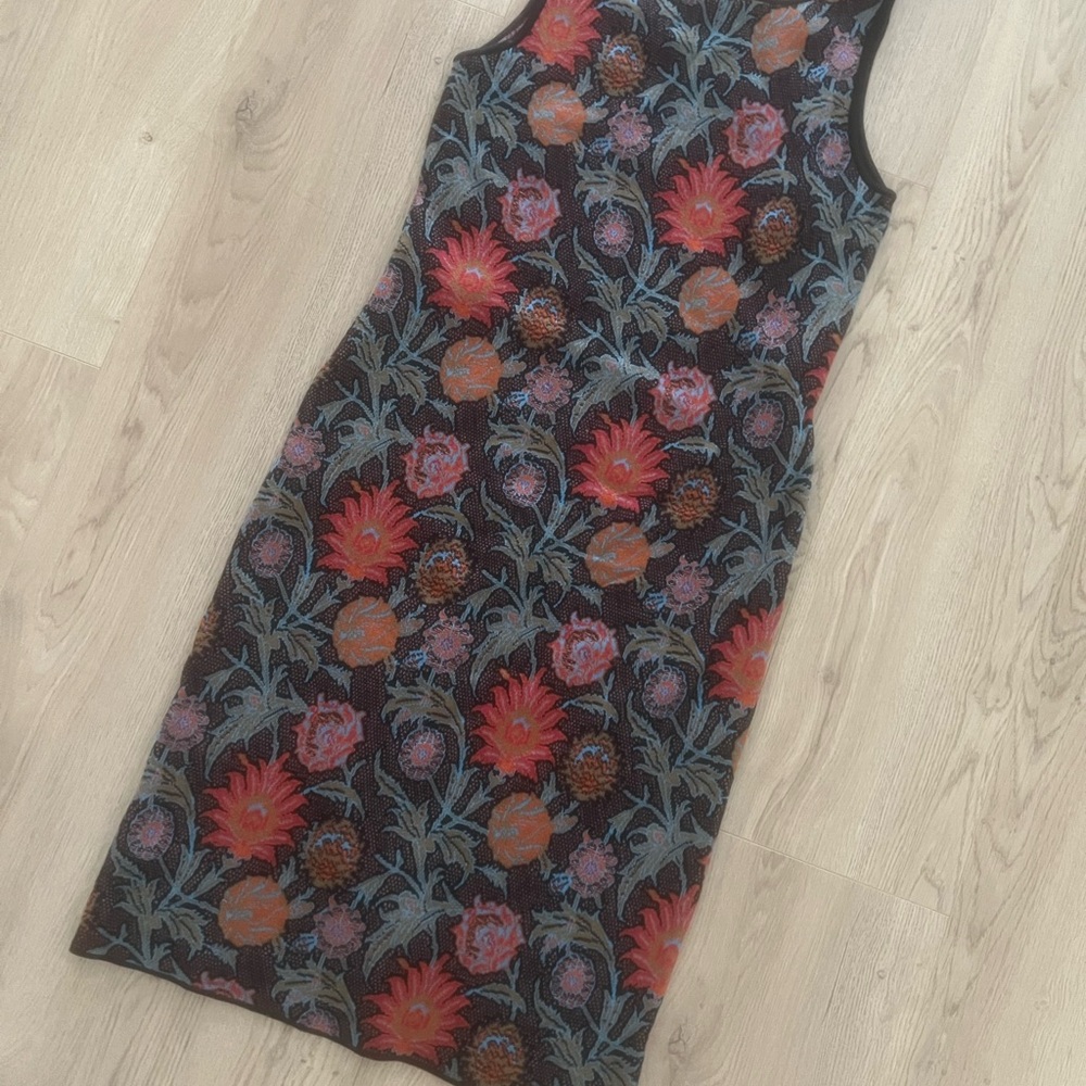 PERUVIAN CONNECTION Wildflower Jacquard Knit Dress 100 Pima Cotton Size Small - Picture 7 of 8